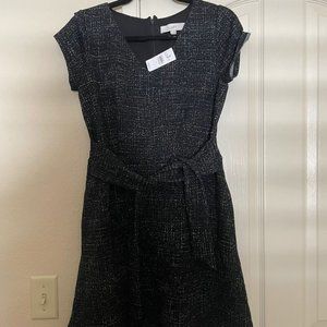 Loft black fit and flare dress